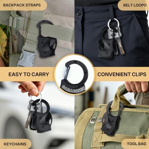 Image of FUNBRO 3 Pack Small Pocket Knife Box Cutter, 1.34 in Blade, Black