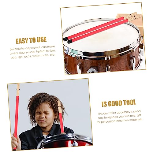 Par de baquetas de percusión reemplazo plástico rojo miniatura 5
