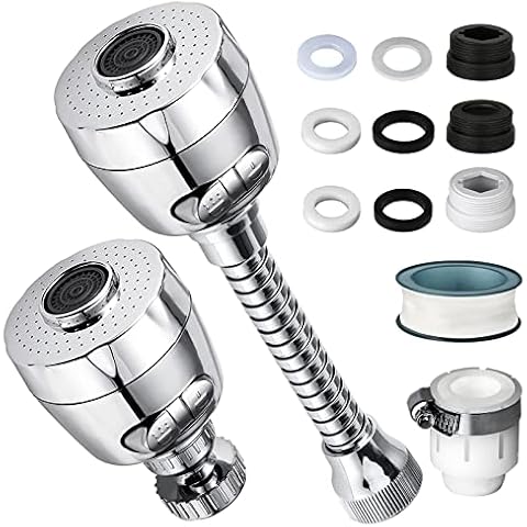 LXQ Tap Spray Head 360 °Rotatable,Tap Extender for Kitchen, Faucet Sprayer Attachment with Adjustable Faucet for 22-32mm,Tap Aerator Filter Nozzle for 24mm Faucet,3 Modes Anti-Splash (LXQ-62) Cover