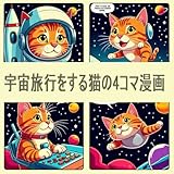 宇宙旅行をする猫の4コマ漫画