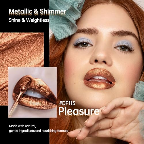 Image of Depuplum Brown Lipsticks for Women Metallic Glitter Lipstick Long Lasting