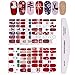 Kalolary 8 Hojas Full Cover Nail Art Stickers, Transferencia Agua Pegatinas Uñas Navidad Nail Art Stickers Calcomanías Uñas Etiquetas Engomadas para DIY Nail Tips Decoracion