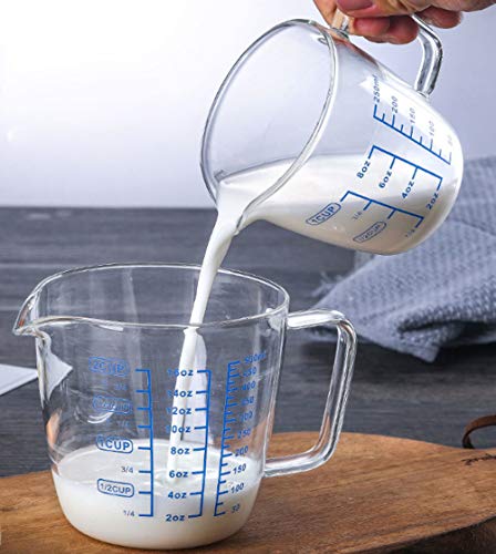 Vaso medidor de vidrio Borosilicato 250 ml con tapa miniatura 7