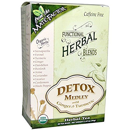 Mate Factor Detox Medley Tea with Ginger & Turmeric 20 tea bags - case of 6