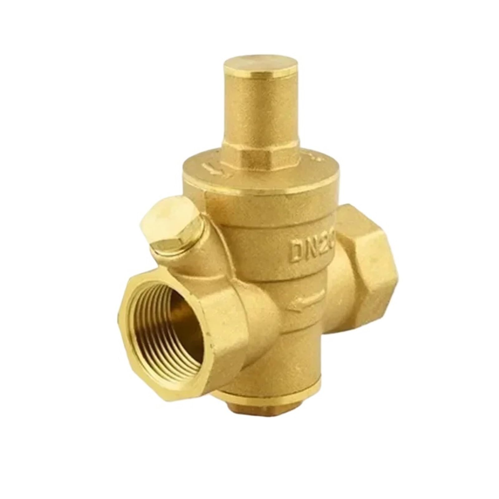 Ozliyy 1 Pcs Dn15 Dn20 Dn25 Brass Water Pressure Reducing Maintaining Valves Regulator Adjustable Relief With Gauge Meter(1")