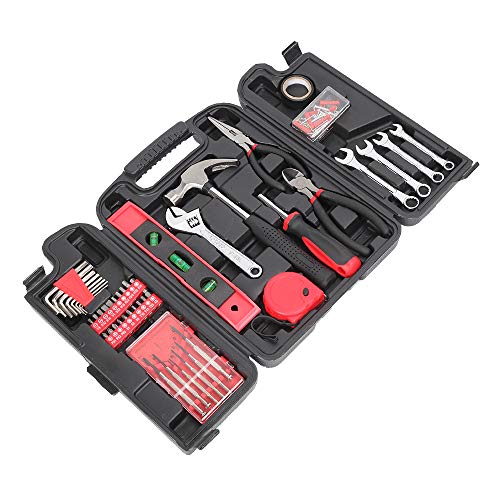 XiongDaFaFa 136-Piece Red Tool Set with Heavy-Duty Blow Molded Case | ANSI-Certified 45C Carbon Steel & Chrome Vanadium Tools | 5.5lb Complete Kit for Home Repairs, Garage, Workshop