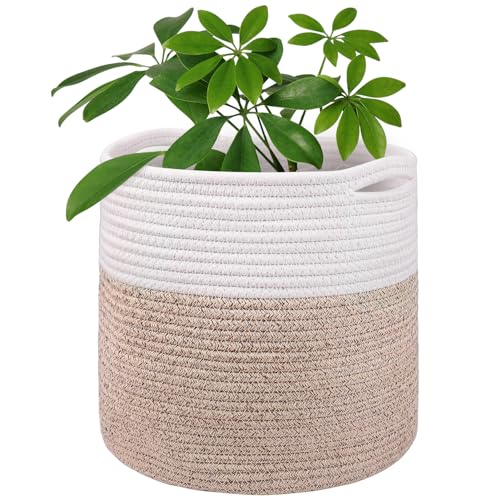 tenn well 30cm Indoor Pot for Plants with Liner Cotton Woven Storage Basket Large Plant Pots for Indoor Plants Flower Pot