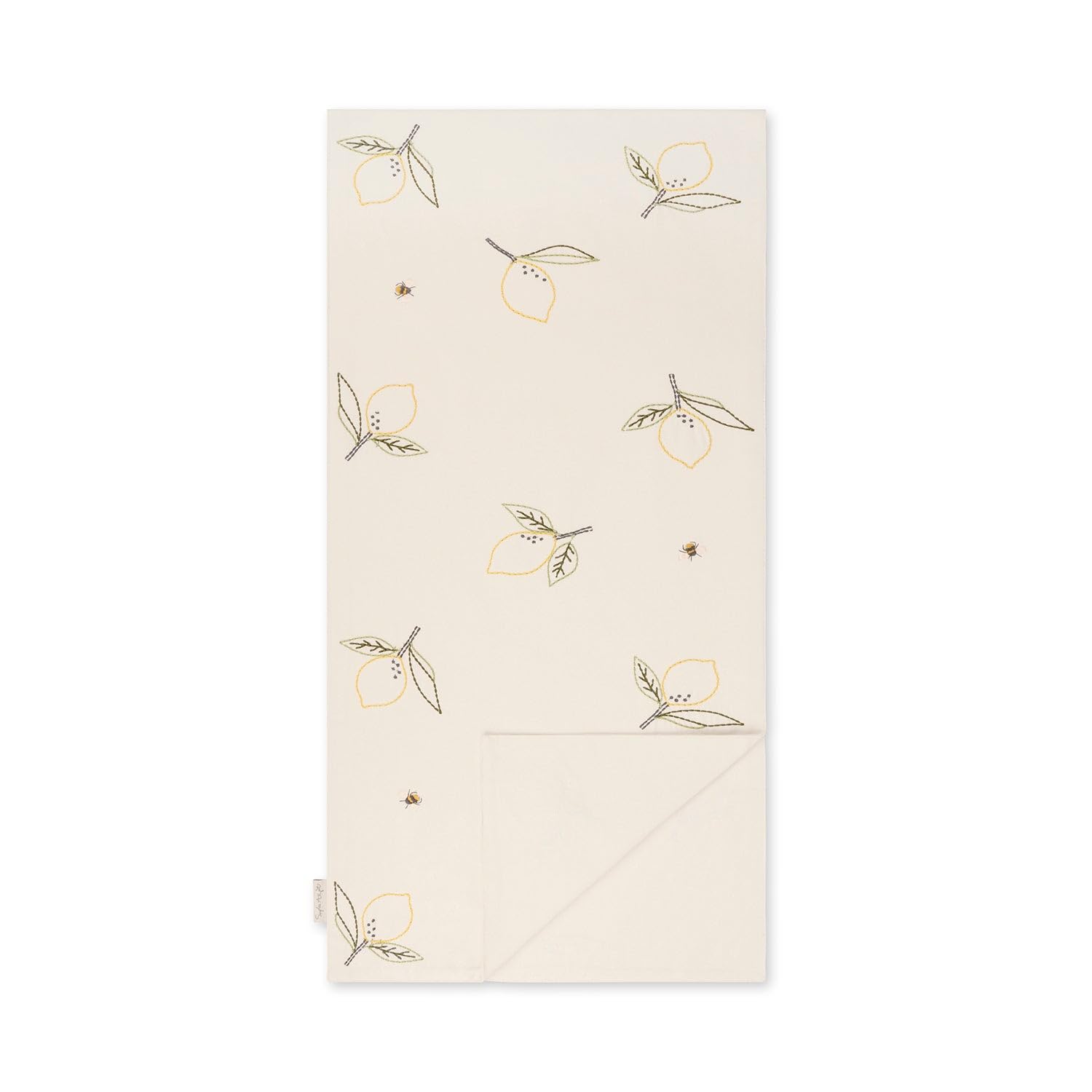 Sophie Allport Neutral Lemons Embroidered Table Runner