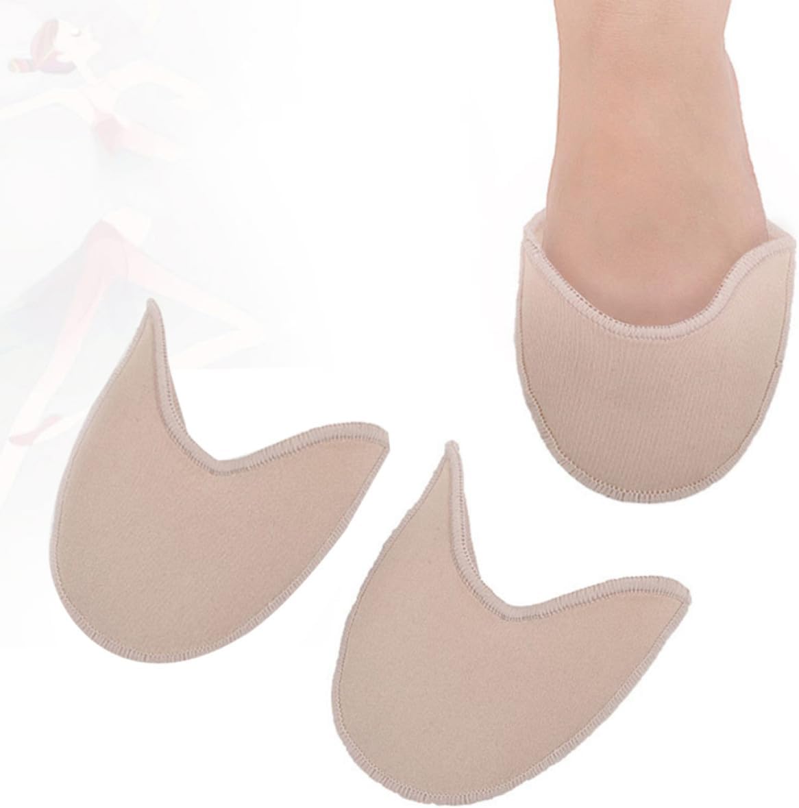 Ballet Toe Protector Insoles, Beige Short Covers for Dance Shoes