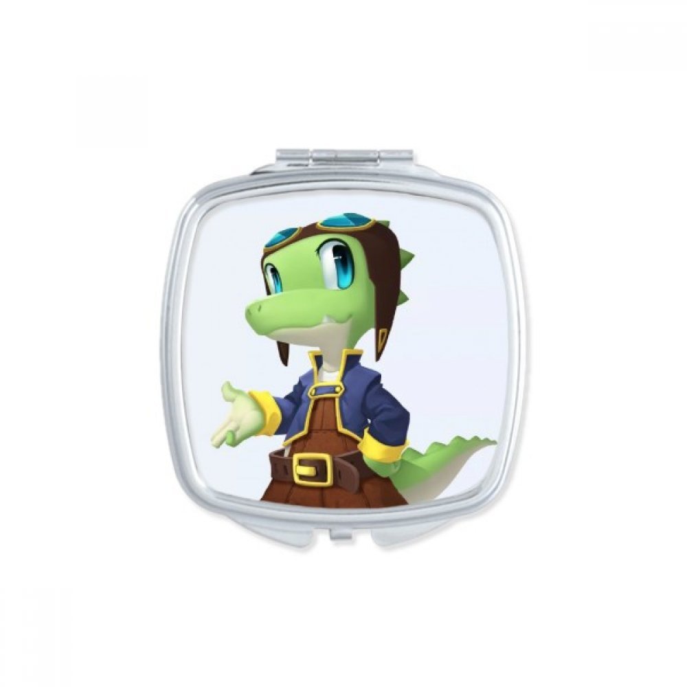 Miroir de maquillage dinosaure compact pour retouches rapides au bureau