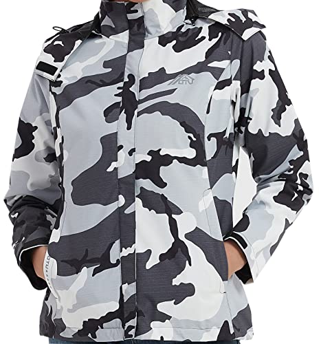 Otu 916B(WOMEN)-BLACK CAMO-S Women'S Waterproof Rain Lightweight Hooded Hiking Travel Outdoor Coat thumb #5