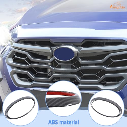 Image of Car Front Emblem Trim Cover Compatible with Subaru Crosstrek 2024 2025 Front Grille Emblem Badge Logo Cover Circle Ring Center Decorative Logo Cover Front Hood Emblem Surrounding Ring ABS Accessories