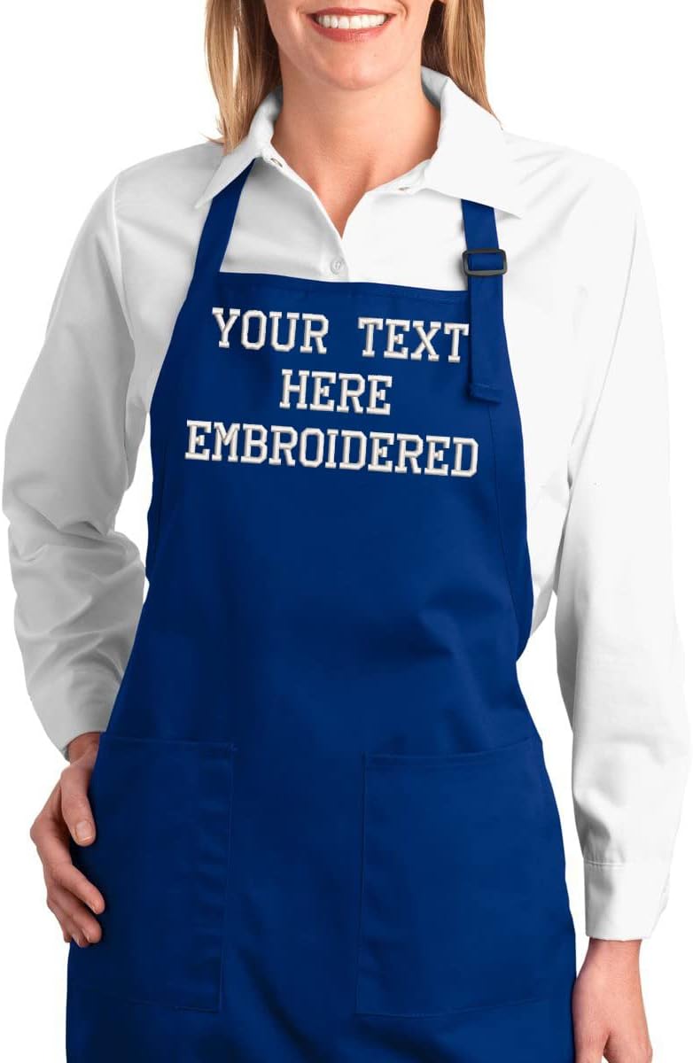 Personalized Chef Apron, Add a Name Embroidered Design, Add Your Own Name, Adult Bib Customized Aprons 6 colors available - Image 5