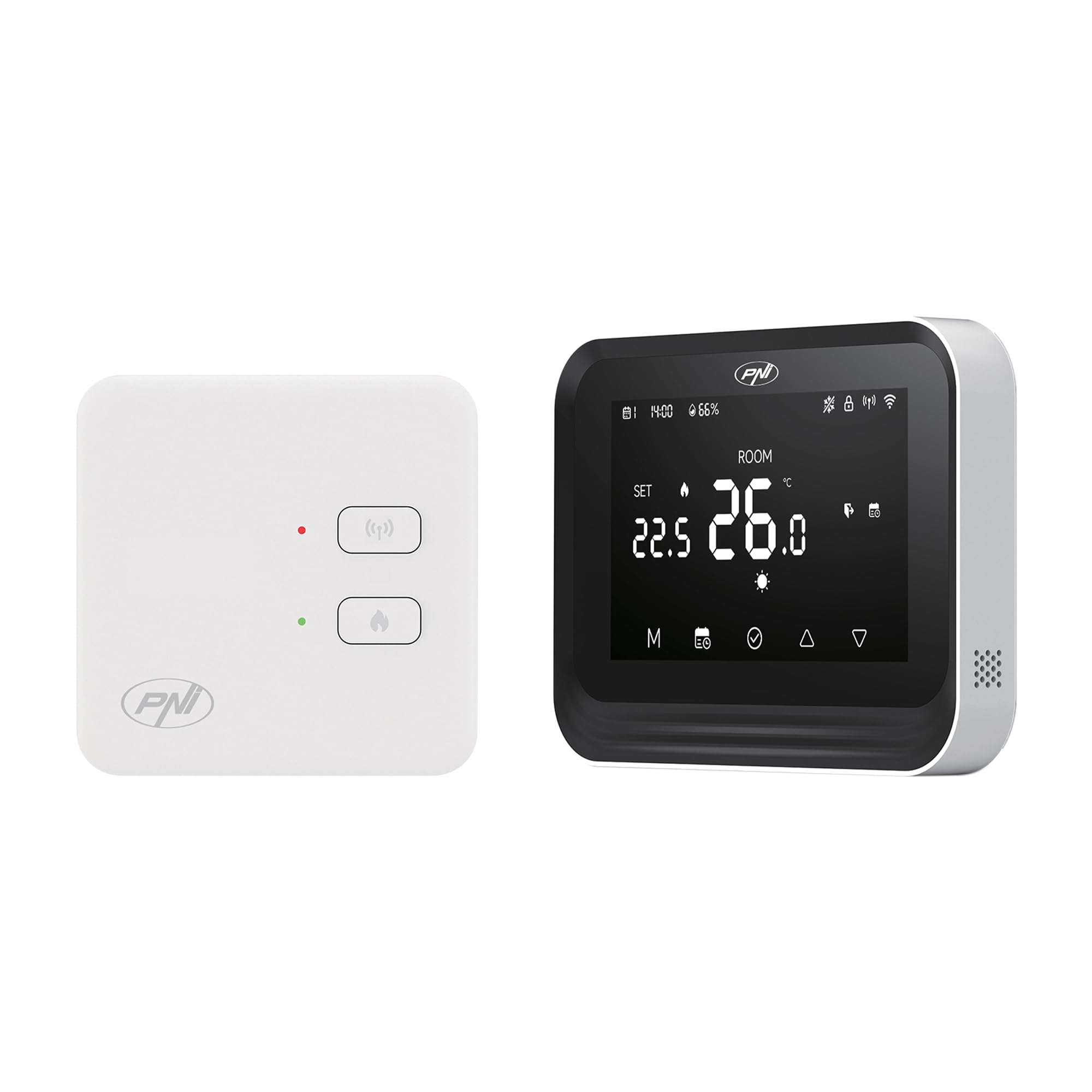 PNI Thermostat Intelligent sans Fil CT45, avec WiFi, contrôle Internet, pour systèmes de Chauffage, Application TuyaSmart, Blanc