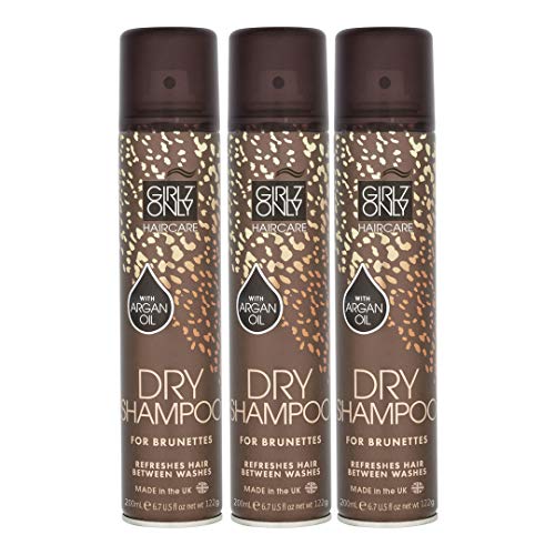 Girlz Only Dry Shampoo For Brunettes with Argan Oil 6.73 Ounce, Pack of 3