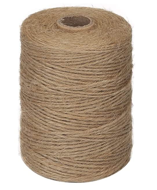 Grab MantraJute Twine, 650 Feet Natural Thick String 3Ply Rope for Floristry, Gifts, DIY Arts & Crafts, Decoration, Bundling, Garden and Recycling (Brown, 2mm, 200M)