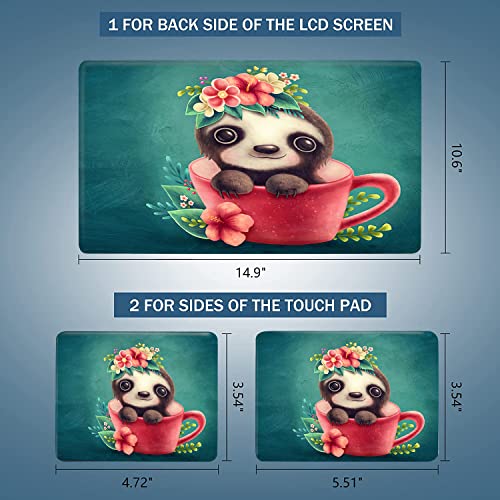 Cute Teacup Bear 12.1 13 13.3 14 15 15.4 15.6 Inches Personalized Laptop Skin Sticker Decal Universal Netbook Skin Sticker Reusable Notebook PC Art Decal Protector Cover by AORTDES