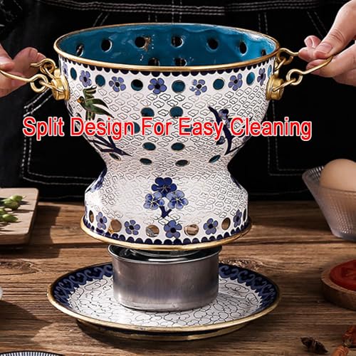 Olla Caliente Cloisonne de Cobre Estilo Beijing Tradicional miniatura 2
