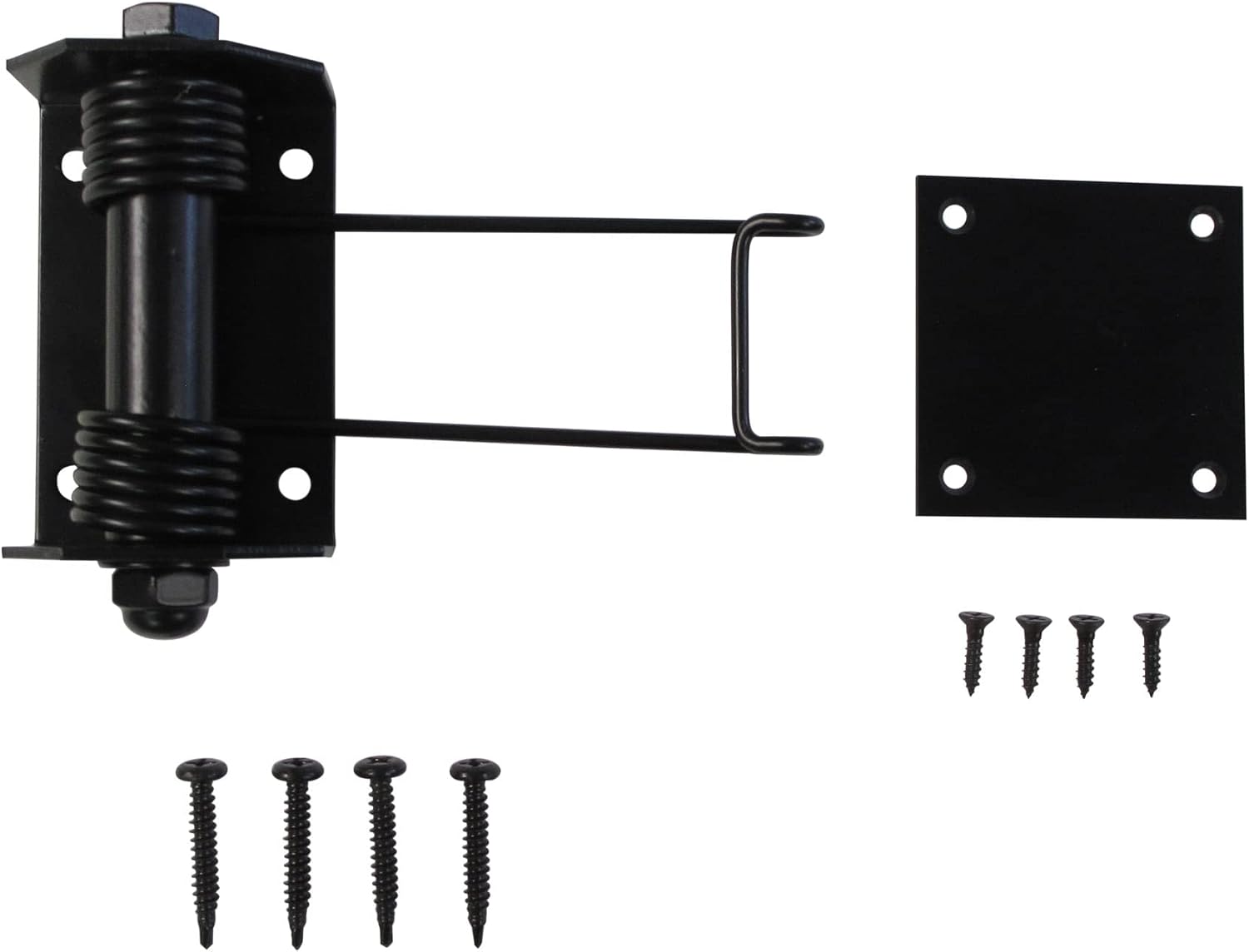 Heavy Duty Flat Gate Closer, Powder Coated, Self Closing Adjustable Gate Closer for Wood and Vinyl Gates, Works Great for Yard, Pool and Dog Gates, Outdoor Gate Spring – Made in USA
