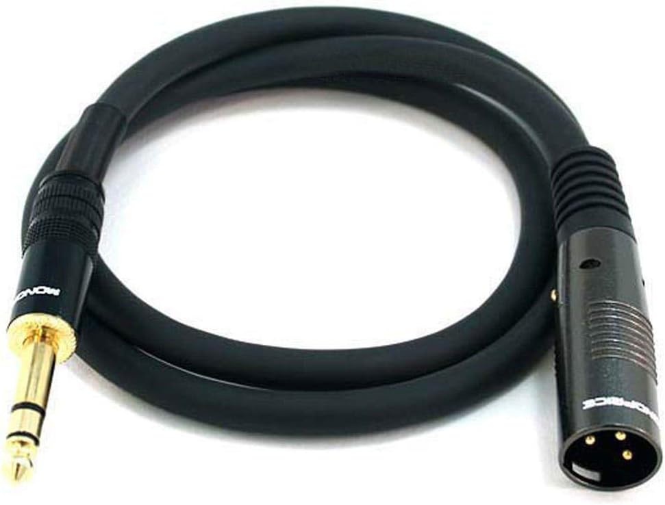 Monoprice XLR Male to 1/4-Inch TRS and XLR Male to Female Cables Bundle - 16AWG Gold Plated, 3 and 6 Foot Black Microphone Interconnect Cables