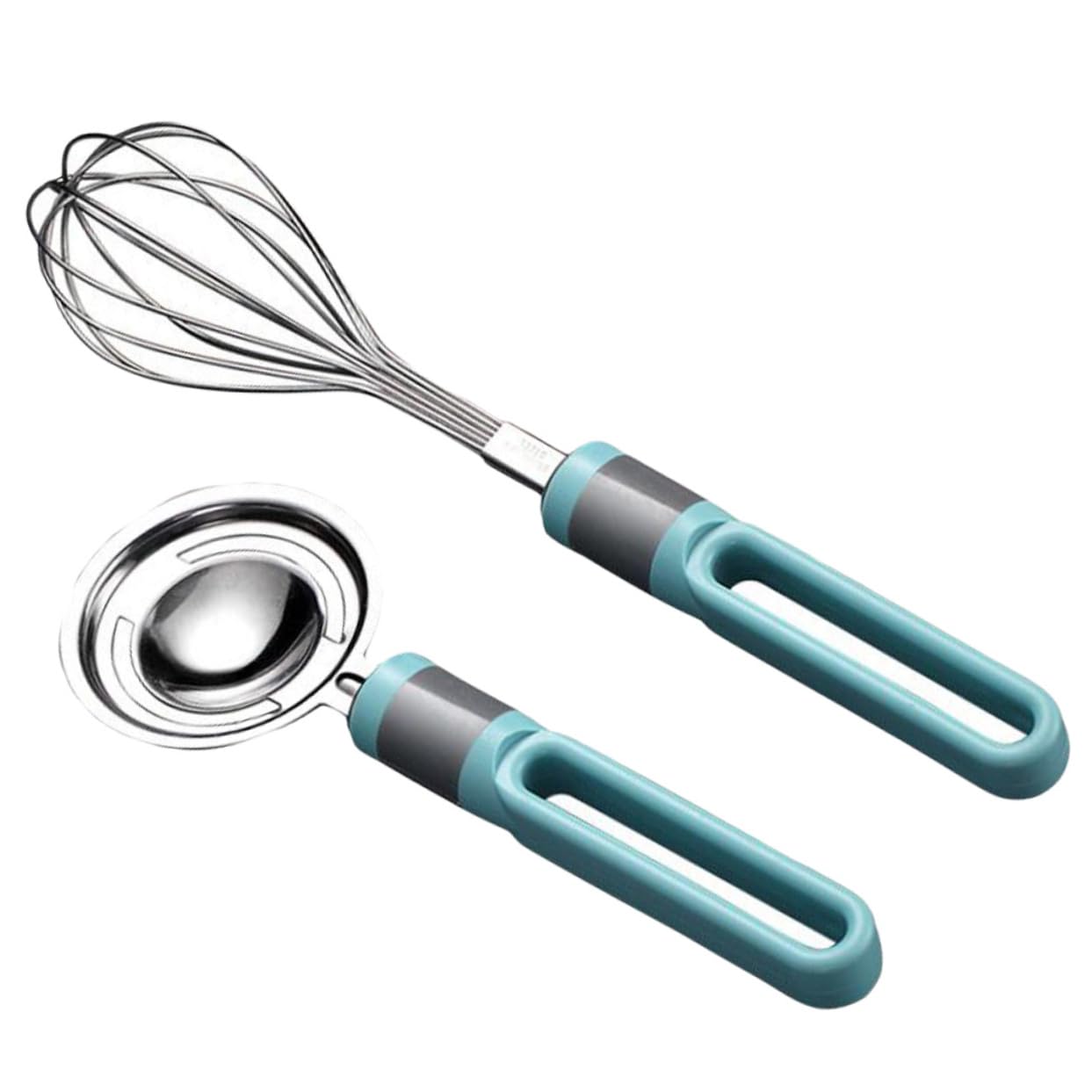 Ciieeo 2pcs Handheld Beater Stainless Whisk Mixer Portable Manual Kitchen Tool for Mixing Eggs Sauces Pancake Batter Ergonomic Non- Design for Easy Use