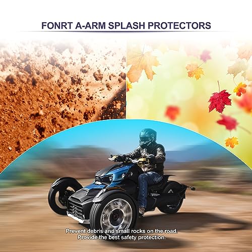 Image of 2 Pack Black Aluminum Skid Plates Front Splash Guard and A-Arm Protectors for Cam Am Ryker 600 900 Rally Sport 2015-2026 Accessories Replacement OEM Part #219400863