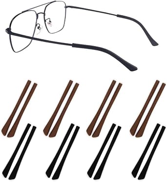Eyeglass Temple End Tips Anti-Slip Soft Silicone Tube Holder Glasses Retainers Replacement Temple Tips for Flat