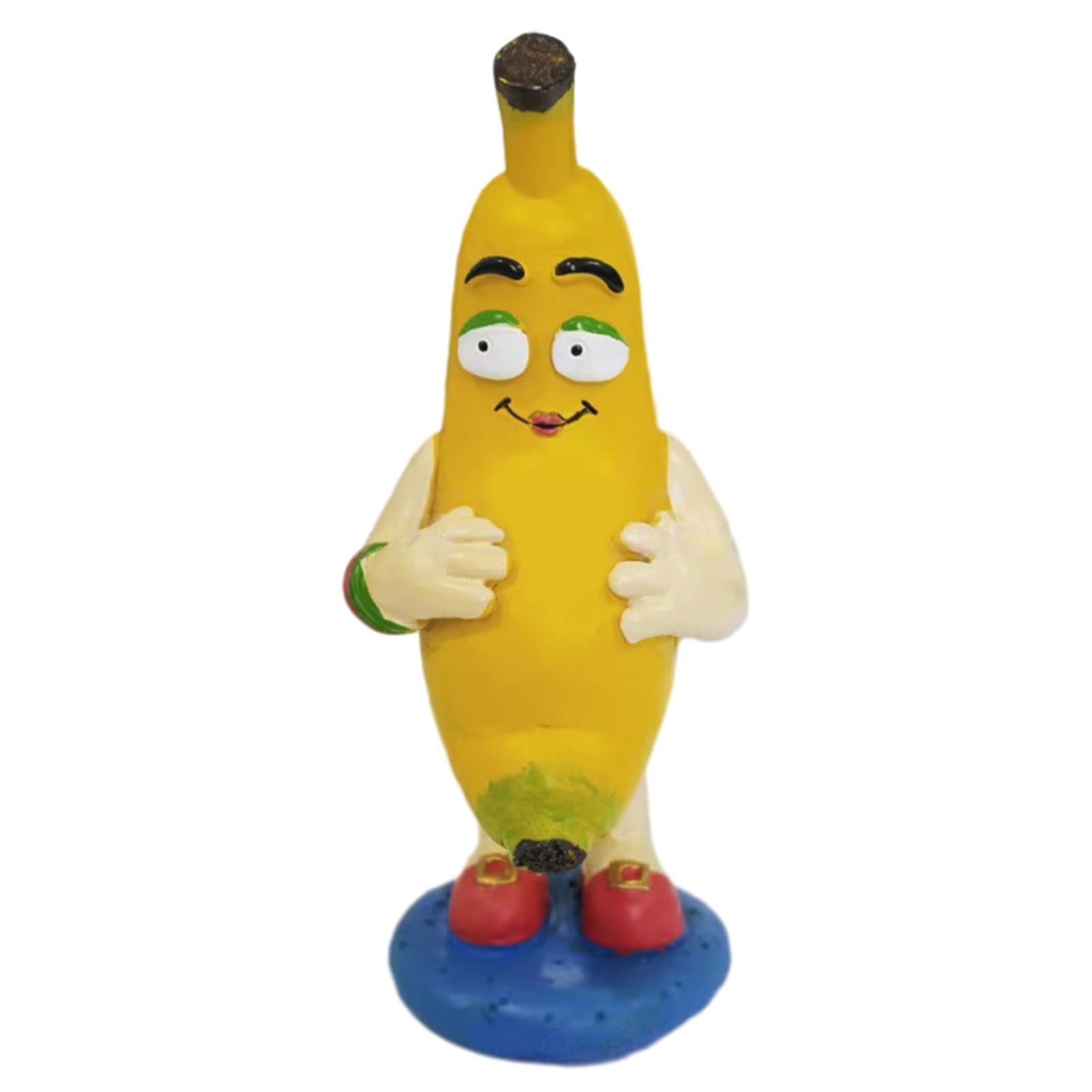 anwhriet Funny Banana Man Figurine with Dual Expressions – 15cm Resin Desk Ornament, Cute Yellow Office Decor, Novelty Sculpture Gift for Friends, Colleagues & Home Tabletop B