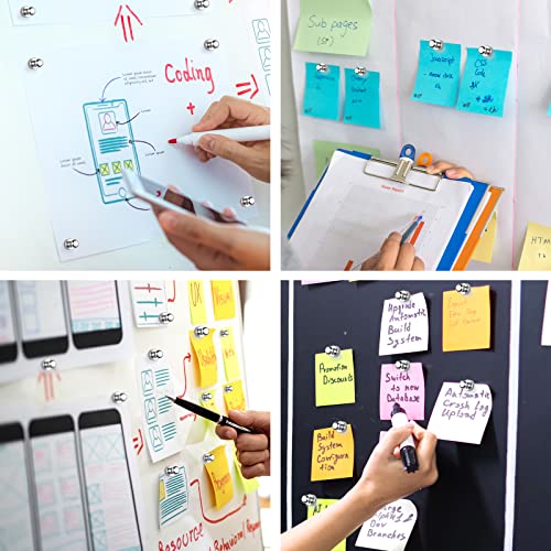 20 Pcs Metallic Magnets,Silver Magnetic Push Pins, Refrigerator Magnets, Brushed Nickel Push Pin Magnets Perfect For Fridge Magnets, Office Magnets, Whiteboard Magnets, Map Magnets #TOP6