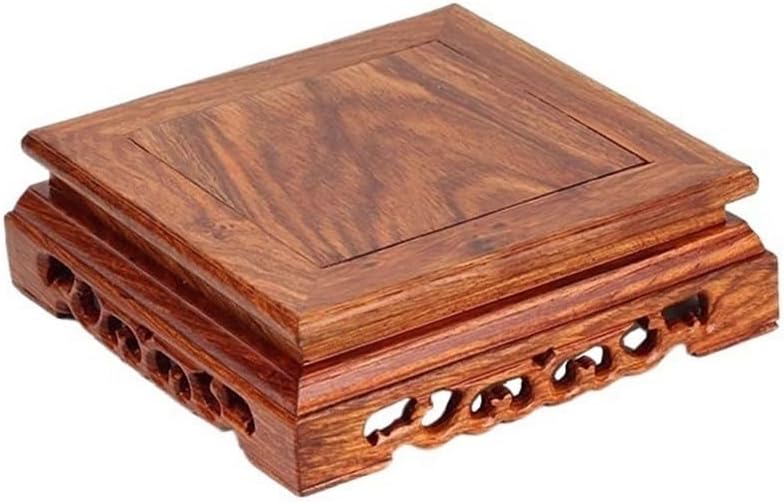 SONGYL-20249 盆栽ディスプレイテーブル ティーポット 彫刻ディスプレイスタンド 盆栽と植木鉢 正方形 ローズウッド 台座