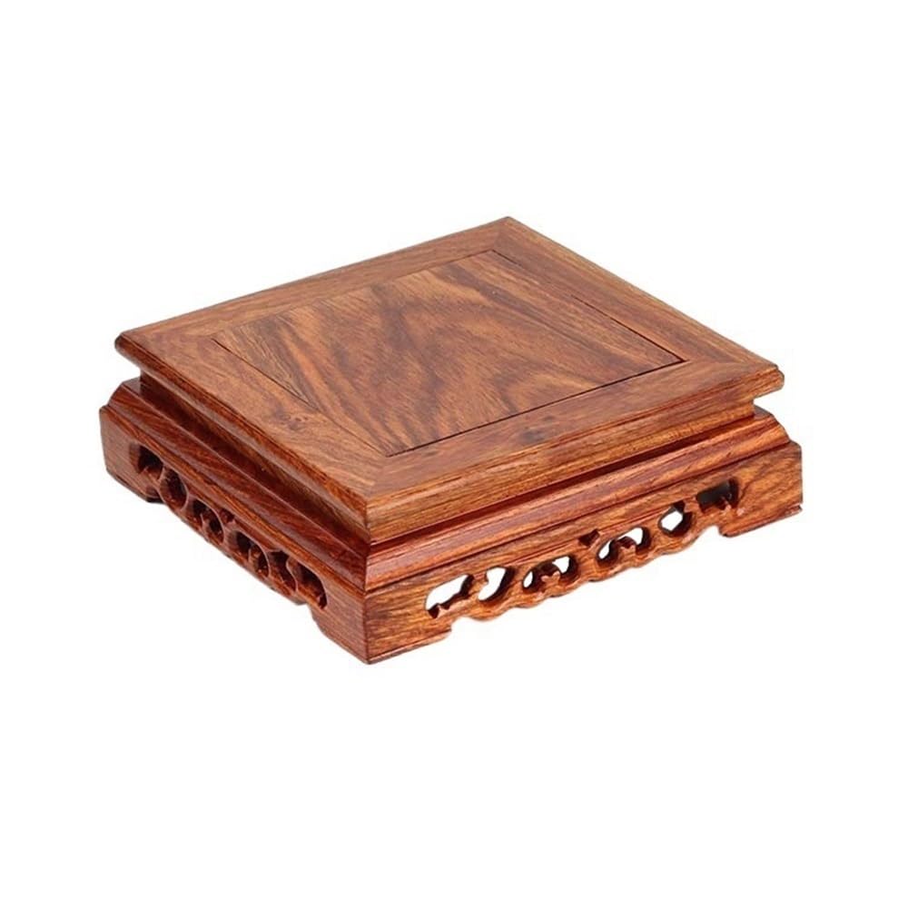 V2t9R4m7 Bonsai pot stand Teapot Sculpture Display Stand, Bonsai and Flower Pots Square Rosewood Pedestal Bonsai display stand(Large)