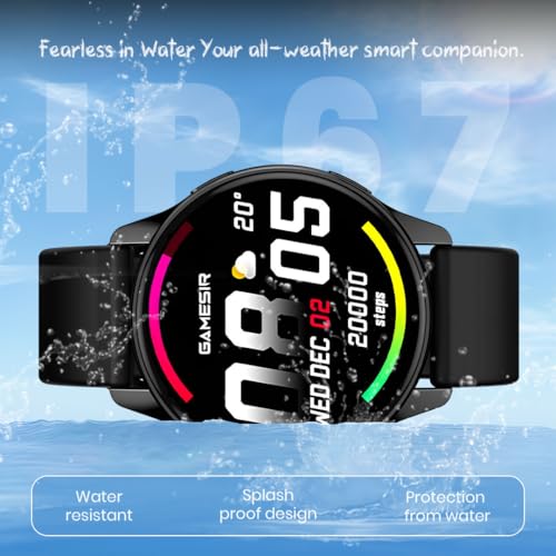 Image of GameSir Active 2 Smartwatch for Men & Women with 1.39 inch HD Round Display, Bluetooth Calling, Heart Rate & SPO₂ Monitor, 100+ Sports Modes, IP67, Long Battery Life for Android & iOS (Black)
