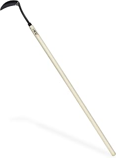 Japanese Weeder Tool Long Handle 42" for Gardening - Stand Up Weed Remover Sickle Hoe - Sharp Japanese Steel Blade & Wooden Handle - Made in Japan