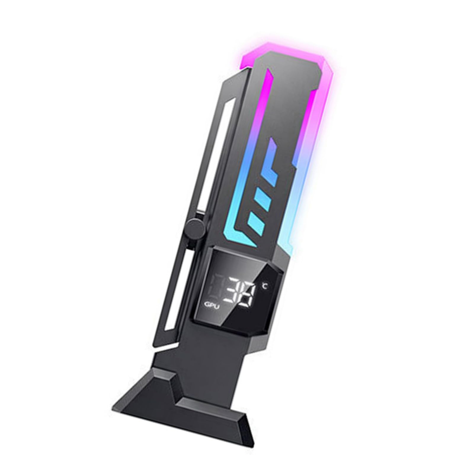 Our Fave Black Horizontal Gpu Bracket Gpu Holder With Synchronizable Led Lighting And Weight Distribution Parenthesis