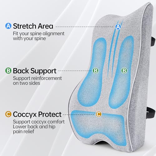 Soft Comfortable Memory Lumbar Support Pillow Back Cushion for Office Chair — view 5