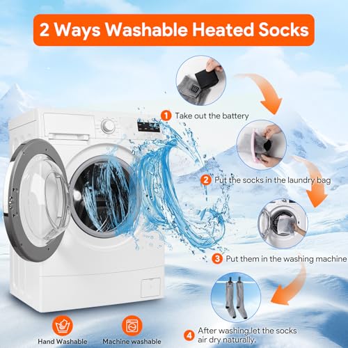 Minthouz Heated Socks, APP Control, 7.4V 5000mAh Rechargeable Battery Powered Smart Foot Warmers Thermal Socks for Men Women, Washable for Winter Fishing Cycling Skiing Skating Hiking Camping by Minthouz - Image 7