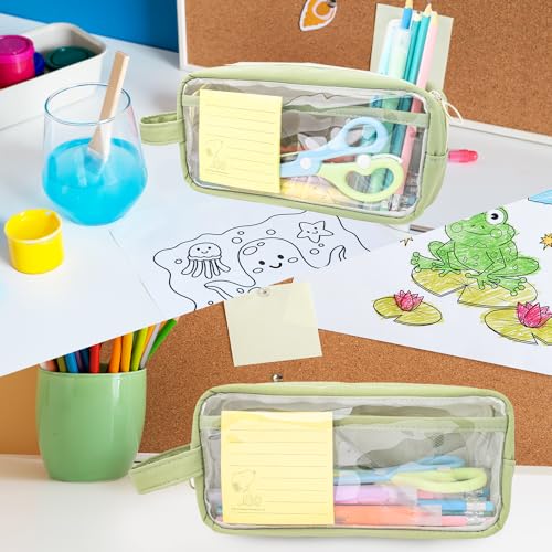 Image of Large Capacity Pen Bag, Organizer, Multiple Compartments, Water Resistant, for Office, Travel, Arts and Crafts(BLUE)