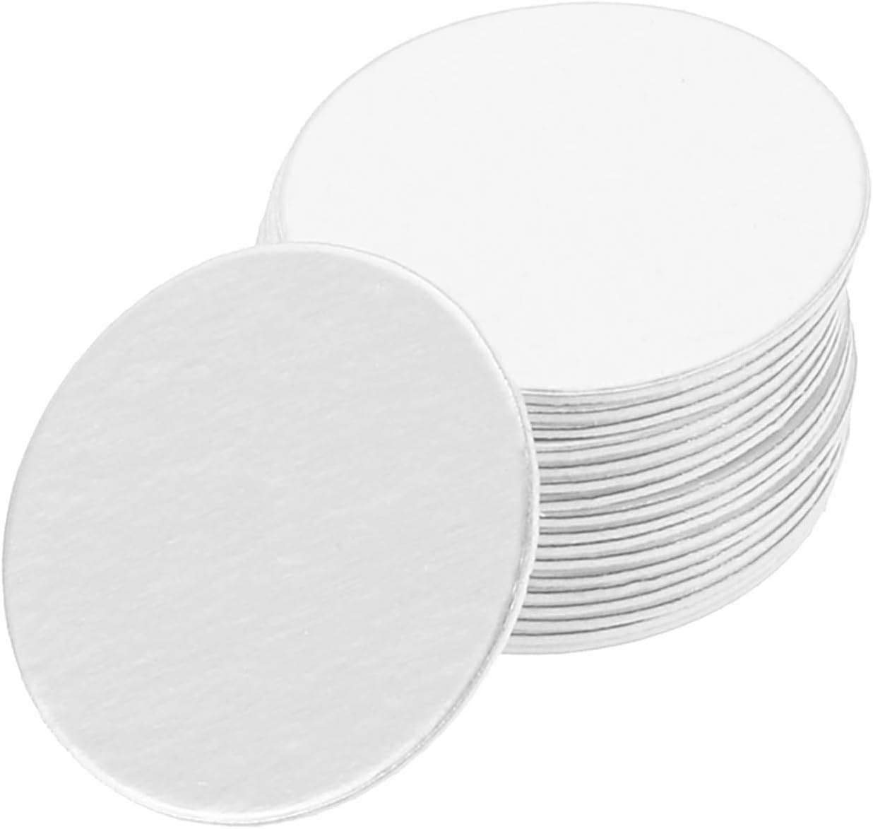 YOKIVE 100 Pcs Bottle Seal Aluminum Foil Cap Liner, Induction Heat Sealer | Sealing Supplies, Great for PE/HDPE Bottle Jar Cans (White, 0.78-Inch)