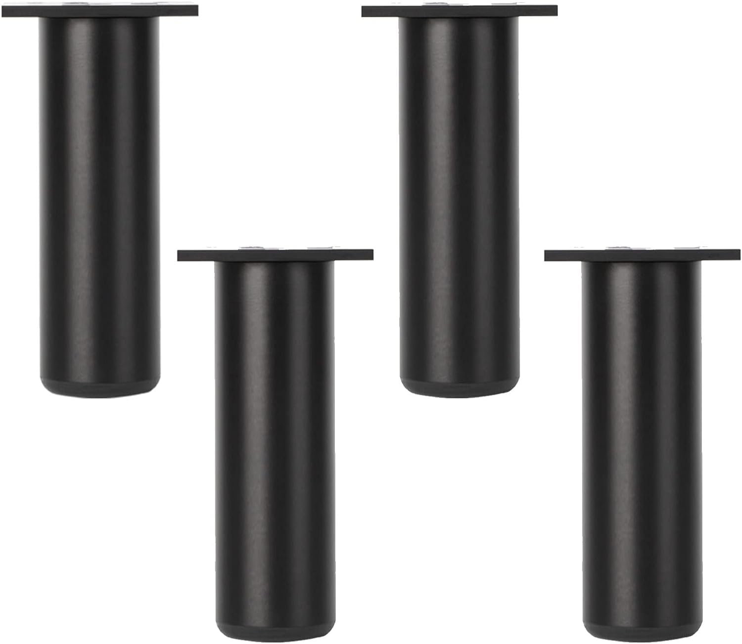 Rhllvj Black Set Of 4 Metal Furniture Feet, Adjustable Sofa Feet, Bathroom Cabinet Feet, Round Sofa Support Feet, Aluminium Alloy, With Screws (35 Cm/13.8 In, Silver)(,6Cm/2.4In)