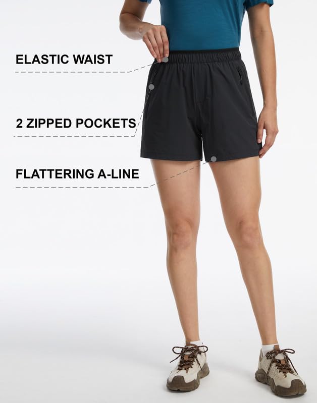 Pioneer Camp Wanderhose Damen Kurz Sport Shorts Damen Sommer Wandershorts,Wasserabweisend & Strapazierfähigkeit,4-Wege-Stretch,Wandern, Camping, Reisen, Sport, Golfen