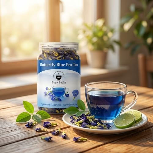 Image of BrewPeaks - Butterfly Pea Flower Tea - 25g - 60+ Cups | ANTIOXIDANT RICH | Aparajita - Shankhpushpi | Flower Based - Herbal - Caffeine Free - Detox Tea | Reusable Packaging
