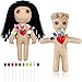 Jenaai 12 Pcs Voodoo Doll Set Include 2 Pcs Creepy Dolls with 10 Pcs Skull Pins Soft Halloween Scary 7.87 Inch Creepy Voodoo with Pins for Halloween Ornaments Fidget Toys Stress Relieving
