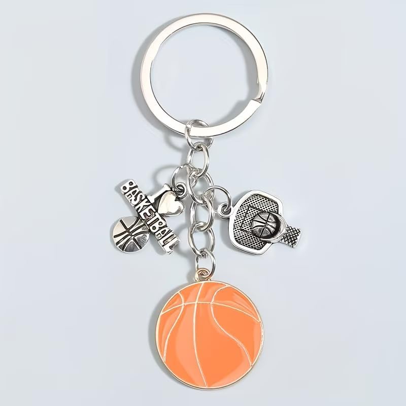 Sporty Basketball Keychain,Basketball Fans Sports Enthusiasts,Durable Keychain