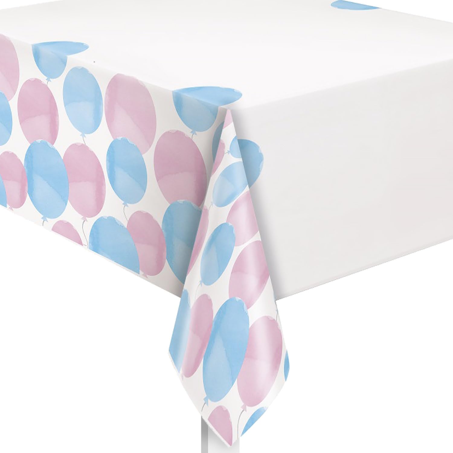 Vibrant Gender Reveal Party Table Cover (137cm x 213cm) - Multicolor Plastic Tablecloth, Spill-resistant & Bold Design - Perfect For Your Big Surprise - 1 Pc, 54"x84"