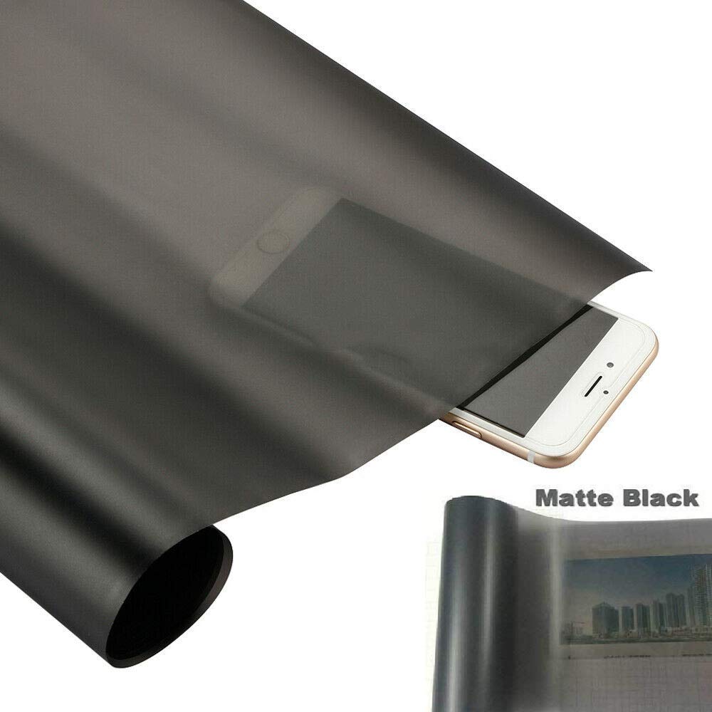 Film de phare de voiture, TOTMOX Vinyl Cars Phare Feux arrière Feu arrière Film antibrouillard Film de protection pour vitres teintées Noir mat 30 cm * 180 cm