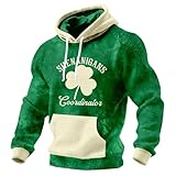 Generisch St. Patrick's Day Strickhoodie mit Struktur, grünes Sweatshirt für lässigen Alltagslook (Green, XL)