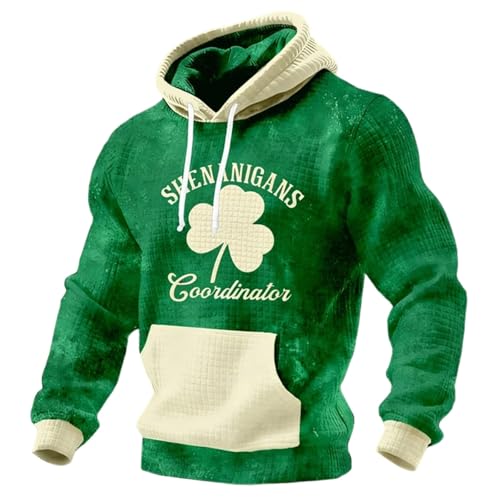 Image of Textured Knit Hoodie for Women and Men, Cozy Sweatshirt with Unique Pattern for Casual Everyday Wear, Soft Cotton Blend, Long Sleeve Pullover, (Green, M)