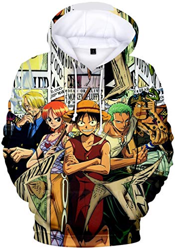 PANOZON Sudadera Mujer Luffy Impresa 3D de One Piece Chaqueta para Chicas...