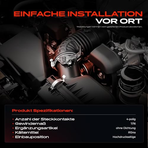 Frankberg Druckschalter Klimaanlage 4-polig Kompatibel mit 206 CC 2D 307 SW 3H 106 II 1A 1C 206 SW 2E/K 307 3A/C Replace# 9603763080