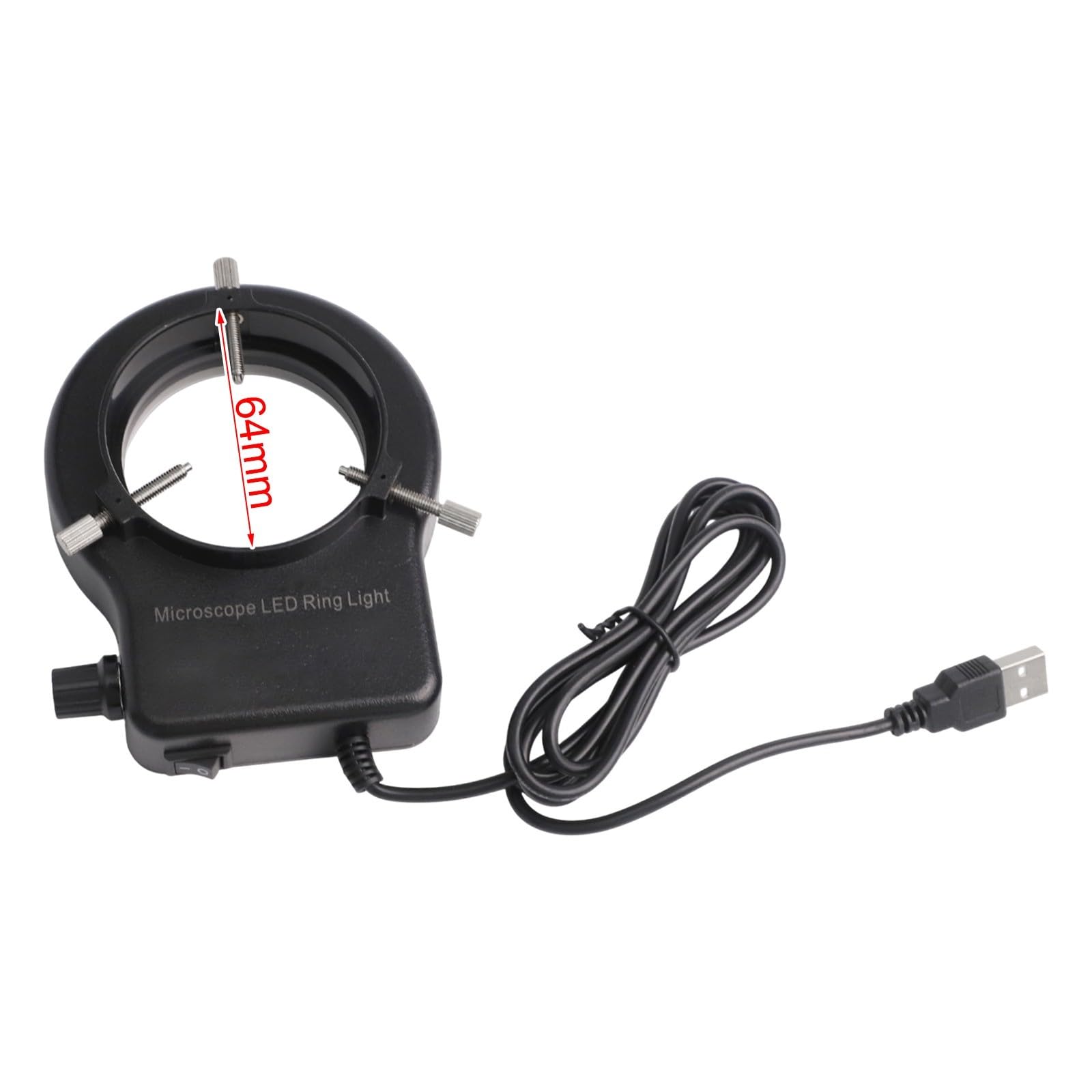 Lampada illuminante per microscopio a LED, regolabile, 72/144 LED per luce ad anello con alimentazione USB, luce bianca da 5 W, temperatura di colore 6500-7000 K, per design rotondo, per